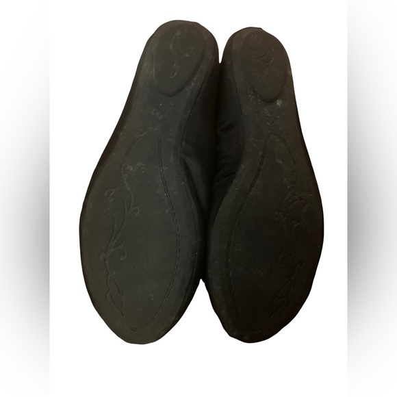 A.Co black satin flats with sequins Bow size 7 - Picture 2 of 4